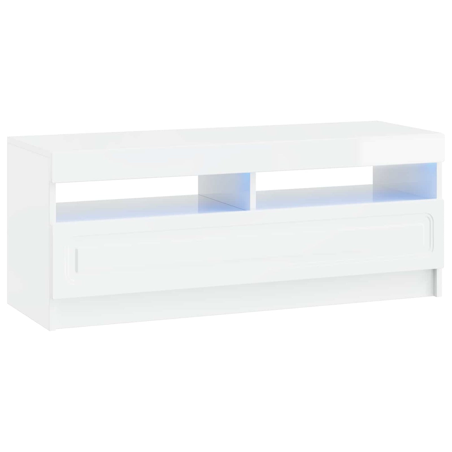 LED TV Cabinet High Gloss White Engineered Wood