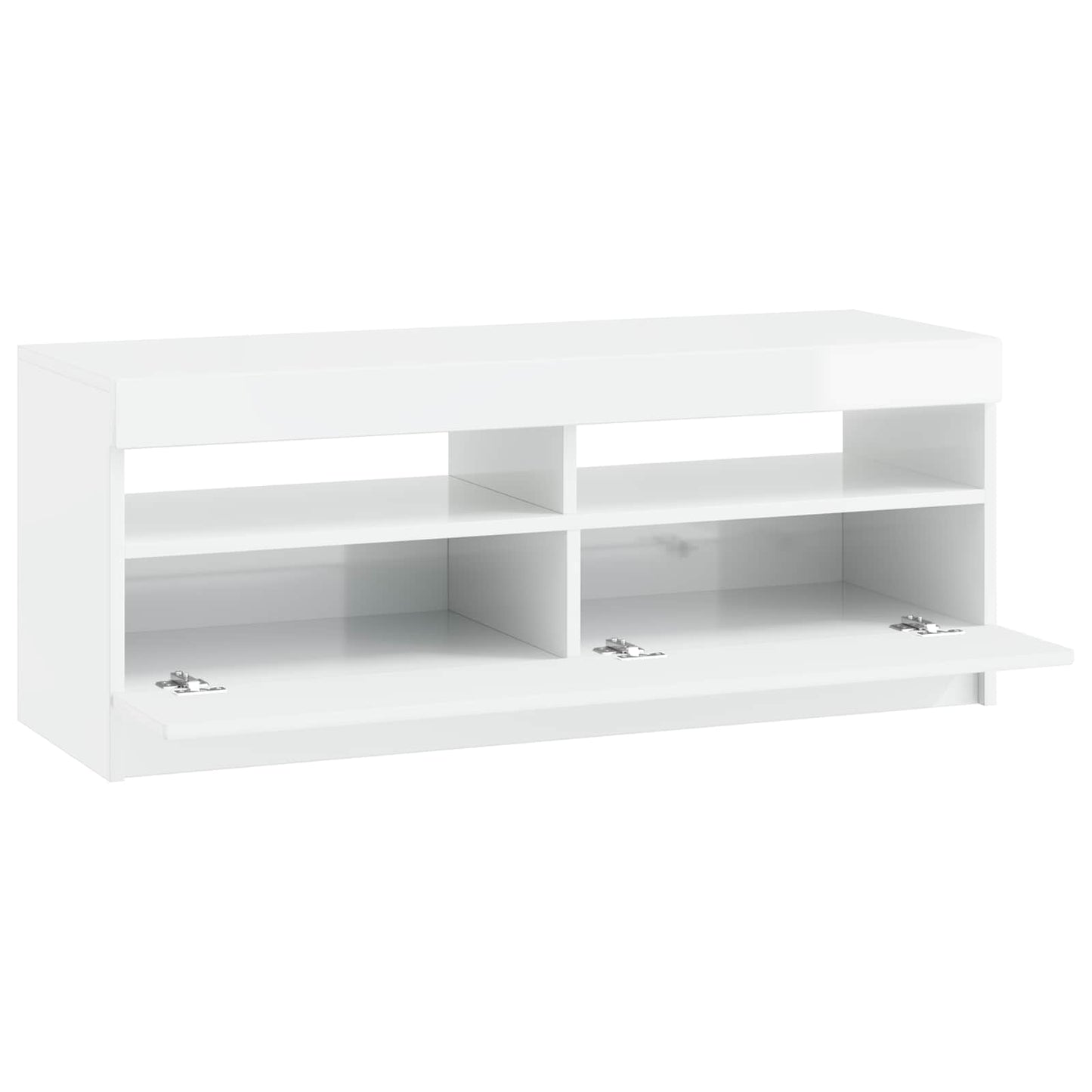 LED TV Cabinet High Gloss White Engineered Wood