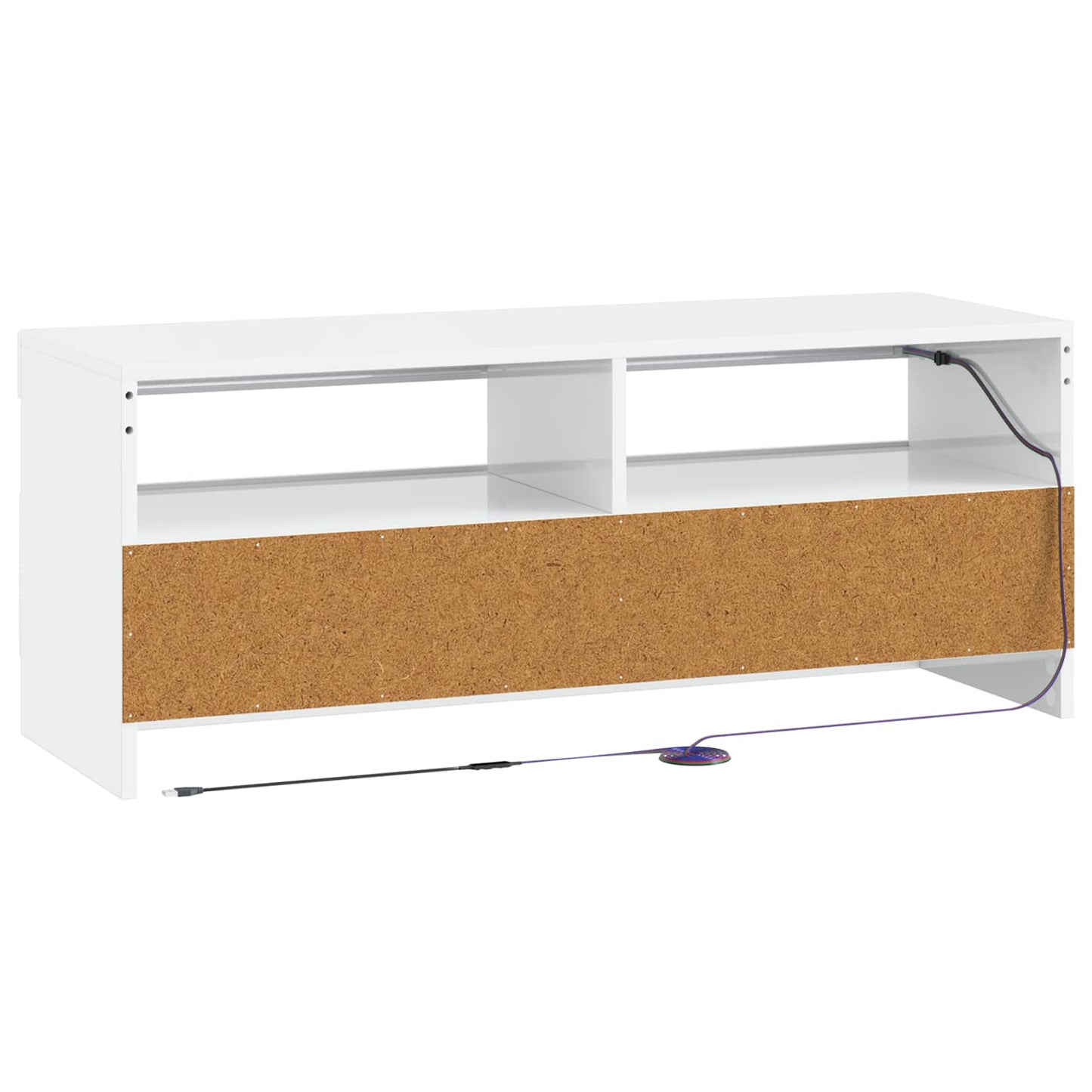 LED TV Cabinet High Gloss White Engineered Wood