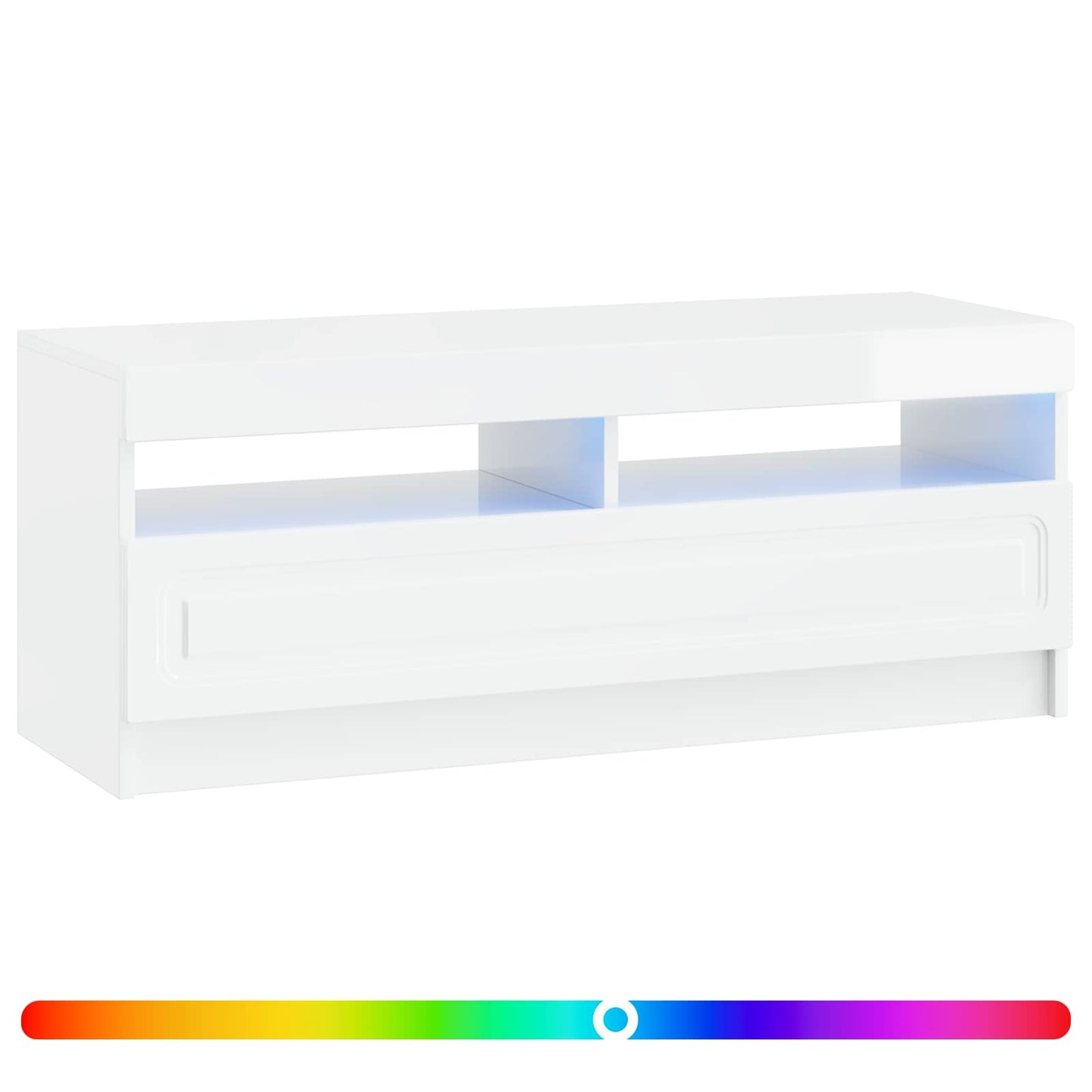 LED TV Cabinet High Gloss White Engineered Wood