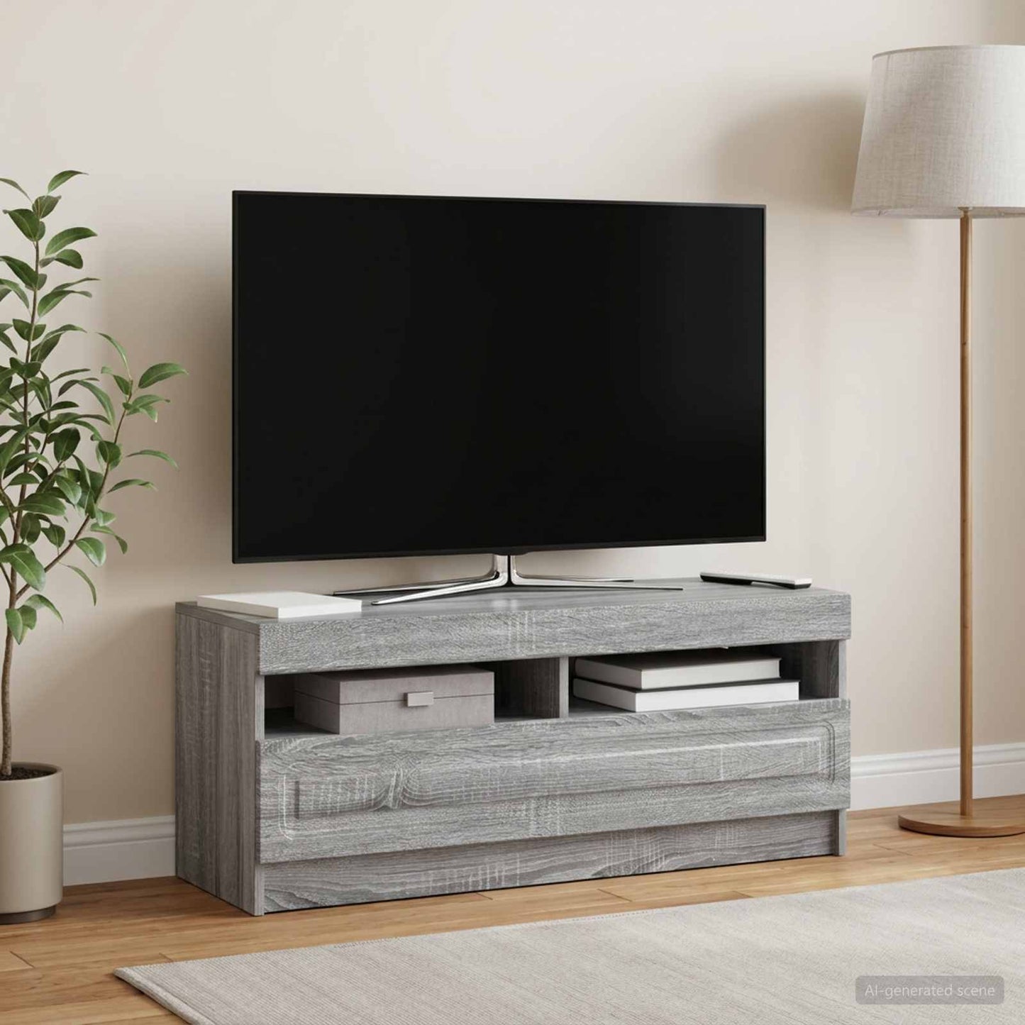 LED TV Cabinet Grey Sonoma Engineered Wood