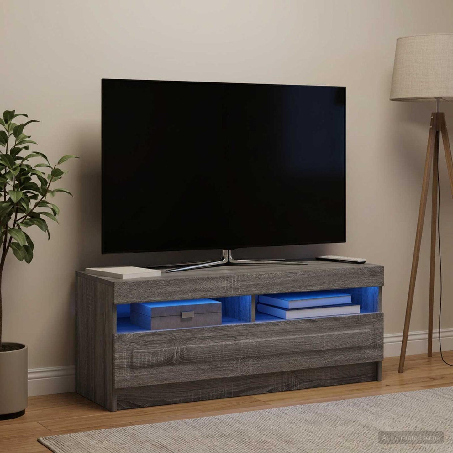 LED TV Cabinet Grey Sonoma Engineered Wood