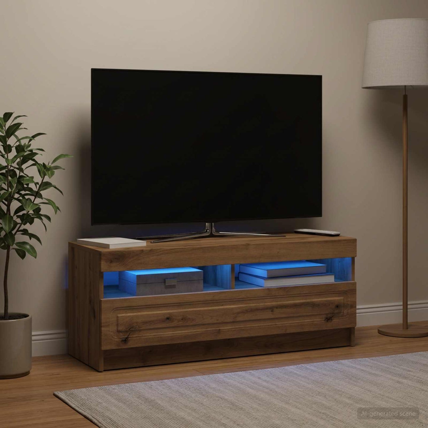 LED TV Cabinet Artisan Oak Engineered Wood