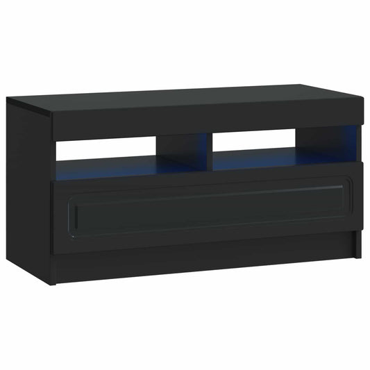 LED TV Cabinet Black Engineered Wood