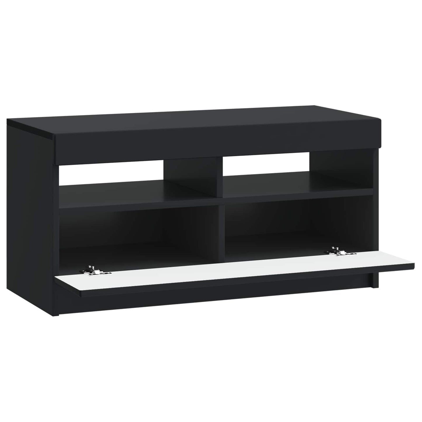 LED TV Cabinet Black Engineered Wood