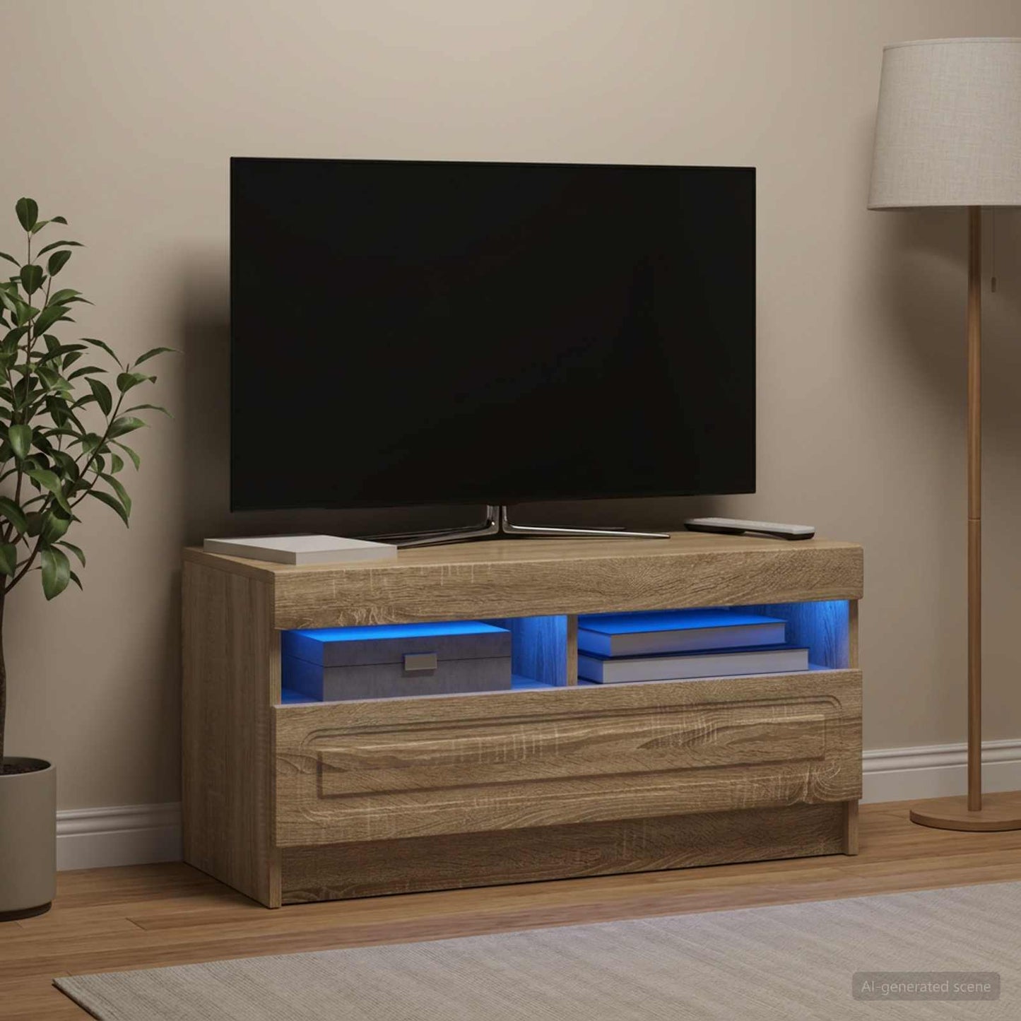 LED TV Cabinet Sonoma Oak Engineered Wood