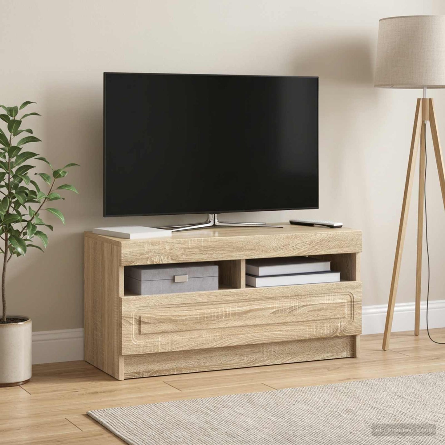 LED TV Cabinet Sonoma Oak Engineered Wood