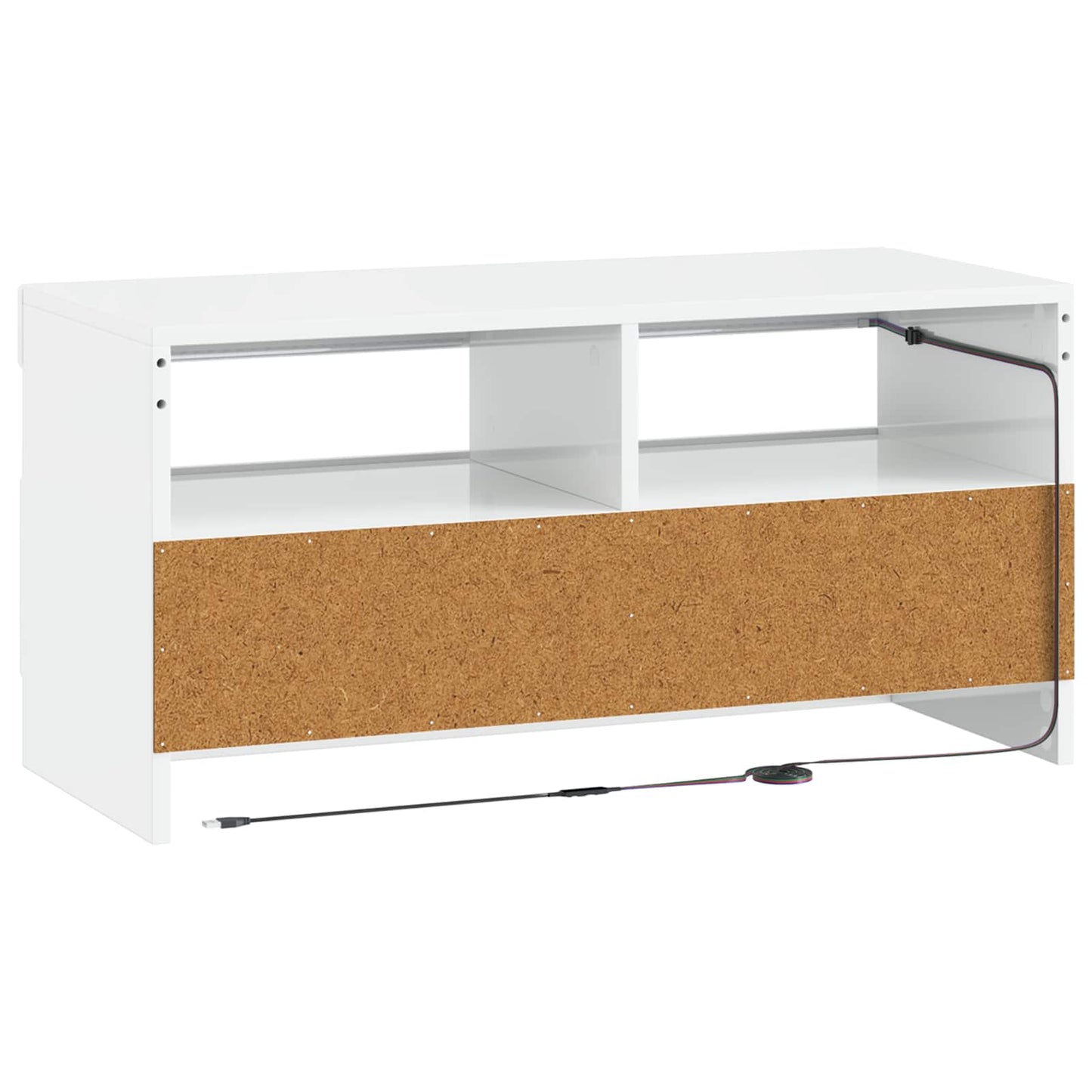 LED TV Cabinet High Gloss White Engineered Wood