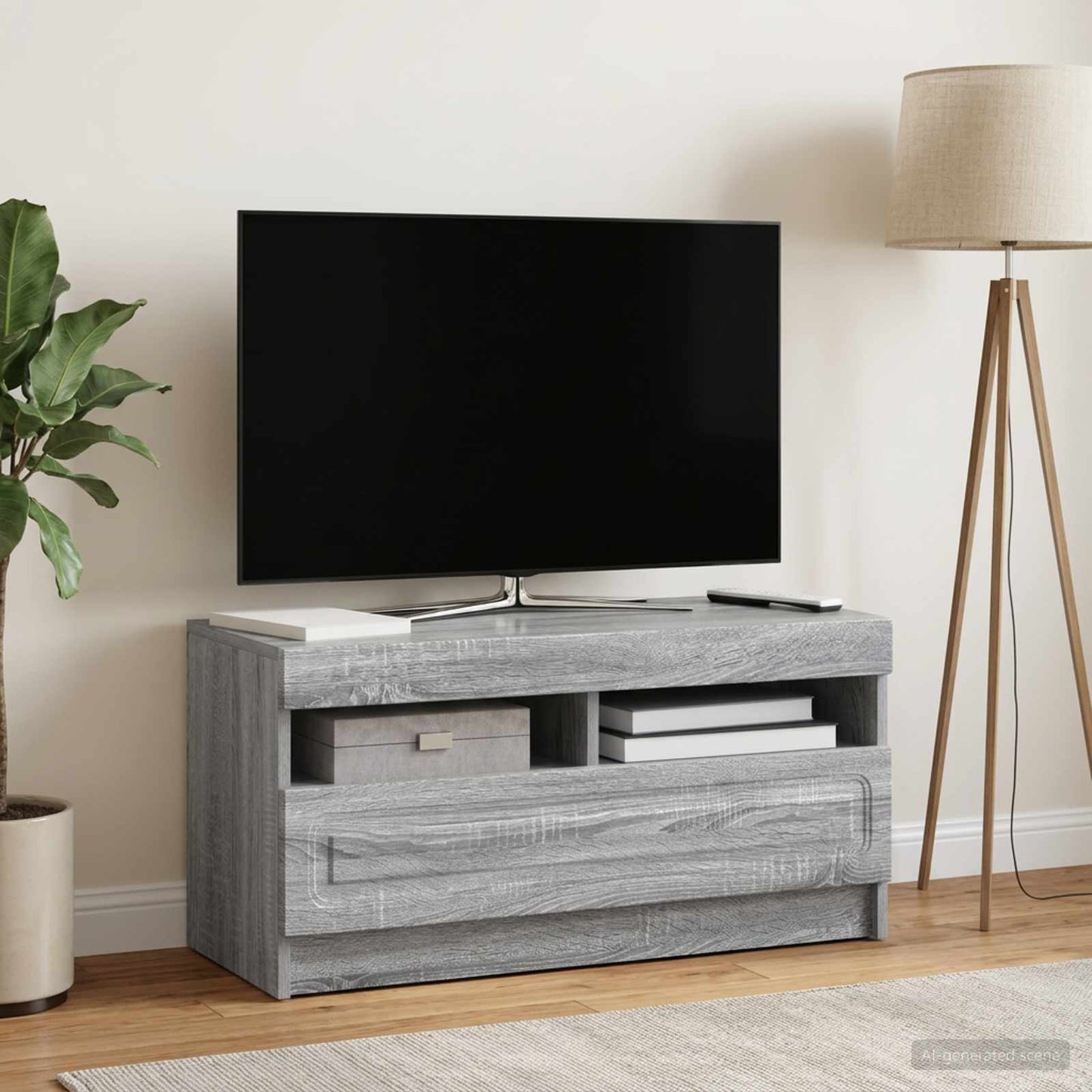 LED TV Cabinet Grey Sonoma Engineered Wood