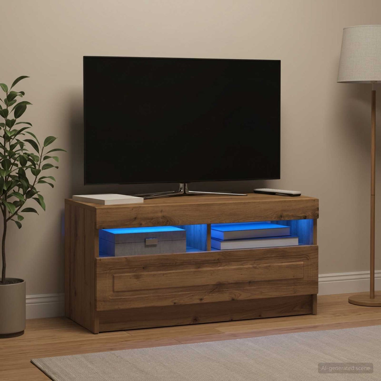 LED TV Cabinet Artisan Oak Engineered Wood