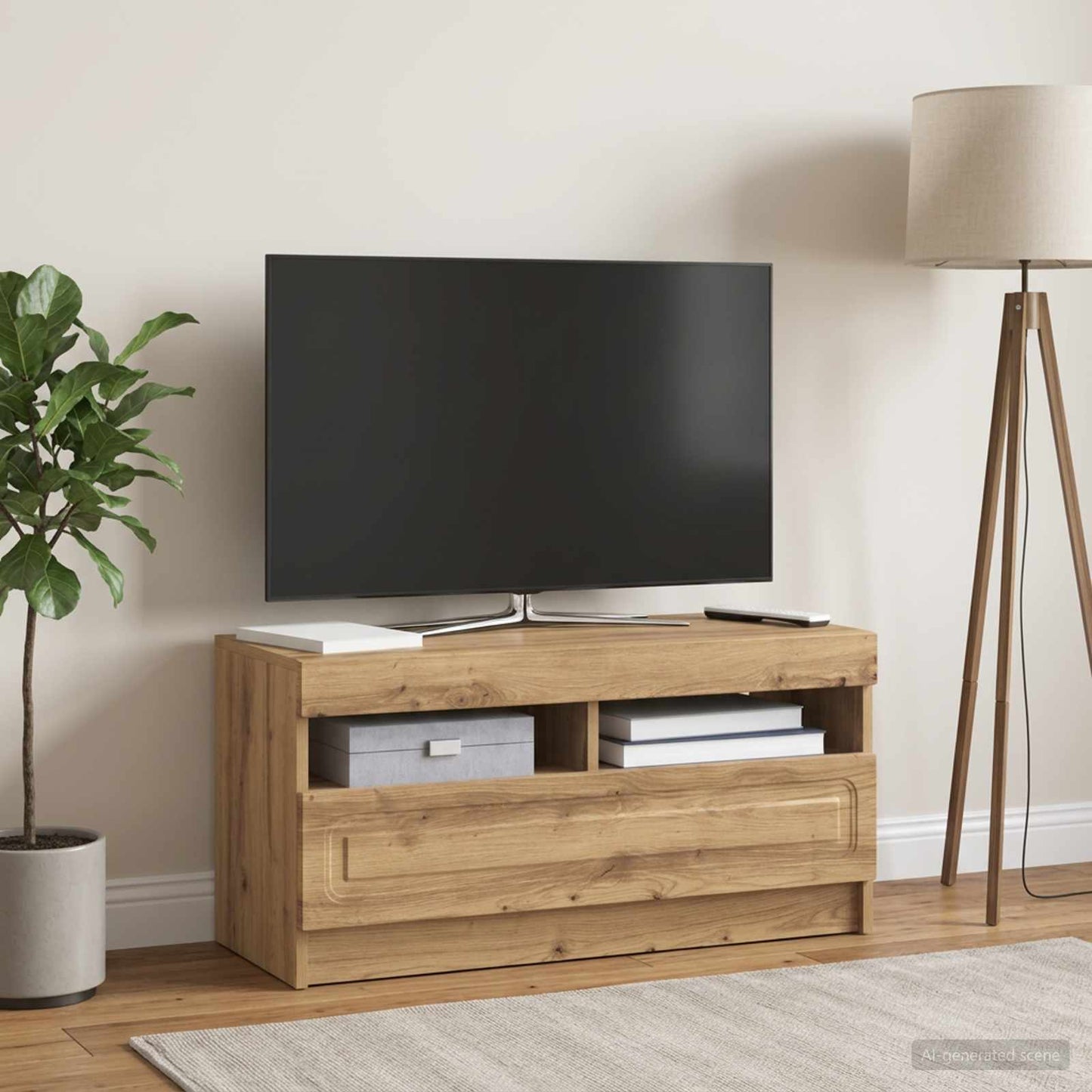 LED TV Cabinet Artisan Oak Engineered Wood