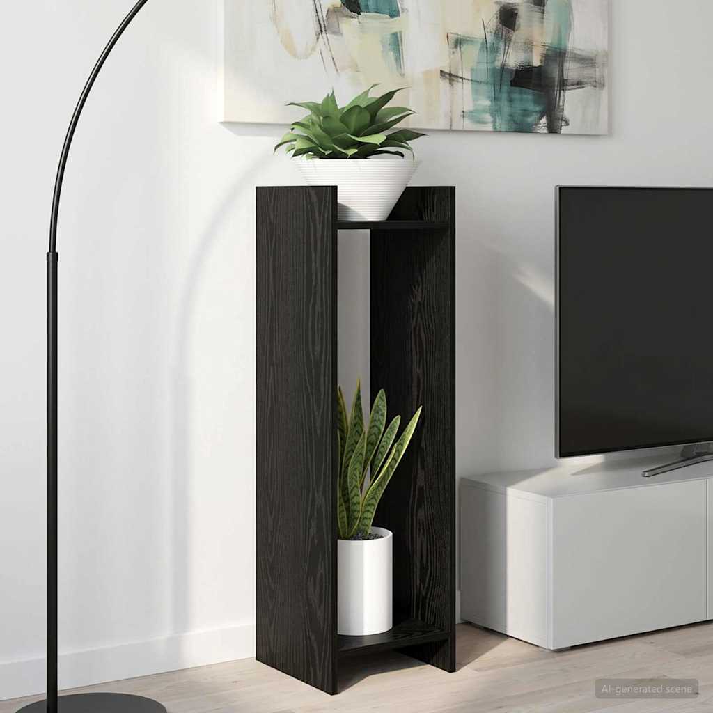 Plant Stand Black Oak 30 x 30 x 100 cm Engineered Wood