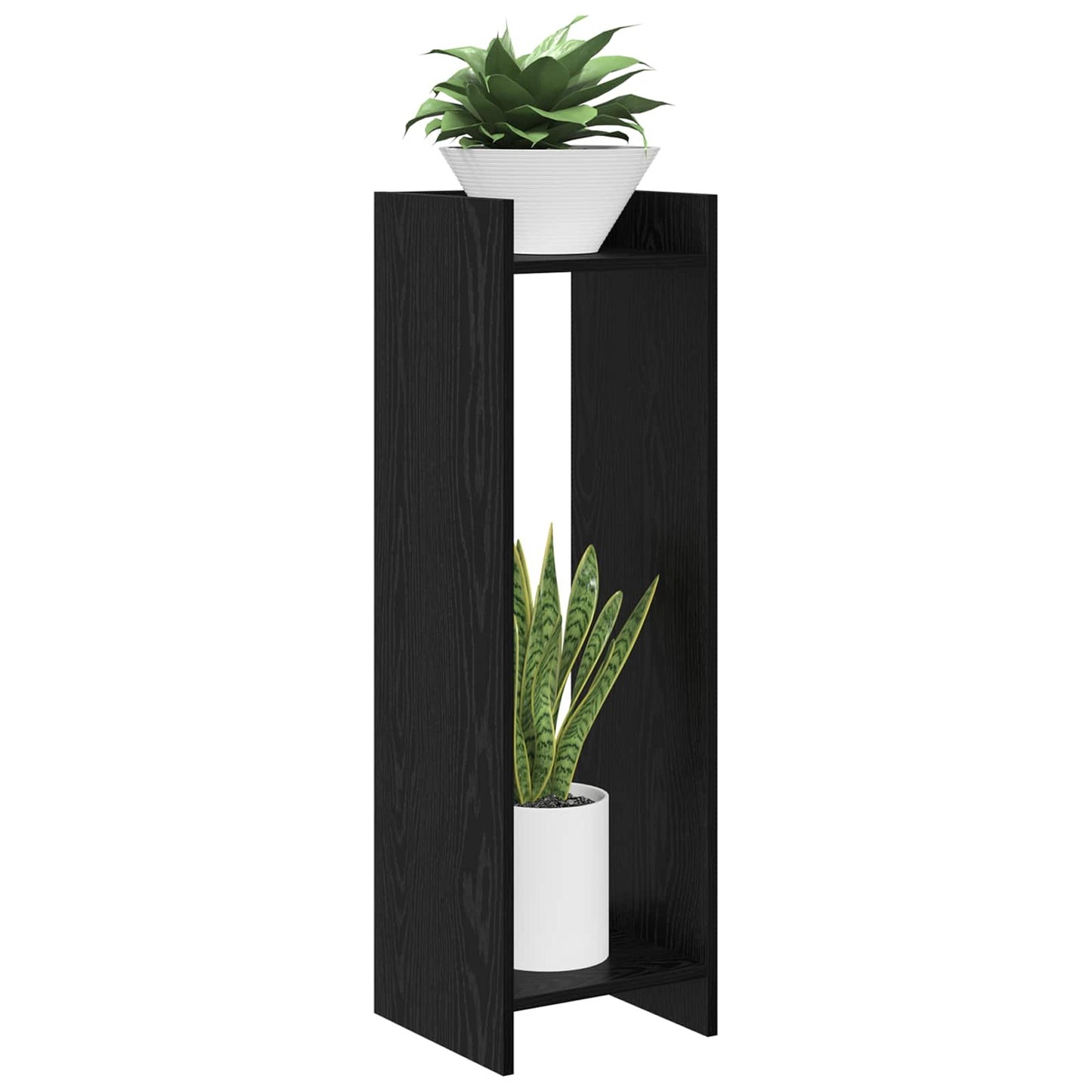 Plant Stand Black Oak 30 x 30 x 100 cm Engineered Wood