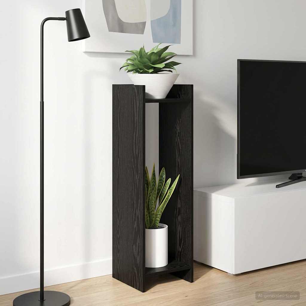Plant Stand 2 pcs Black Oak 30 x 30 x 100 cm Engineered Wood