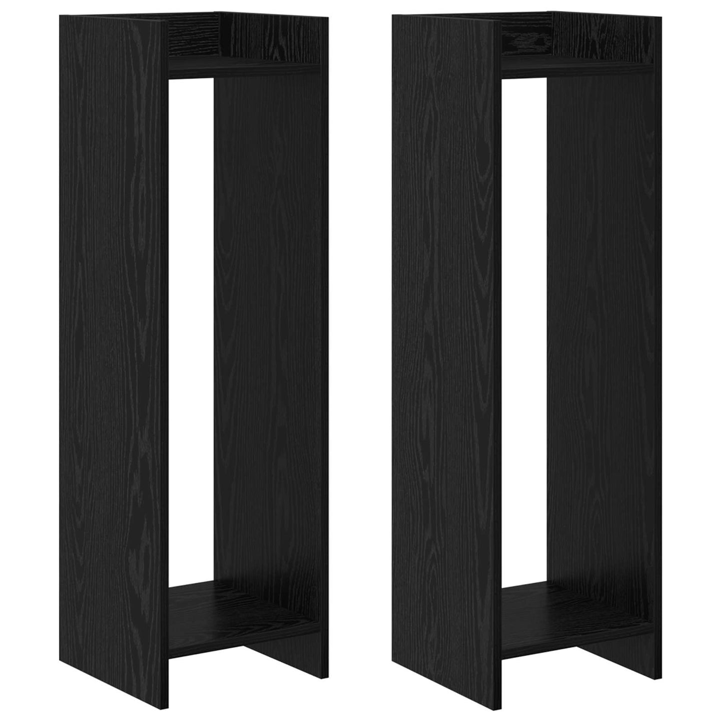 Plant Stand 2 pcs Black Oak 30 x 30 x 100 cm Engineered Wood