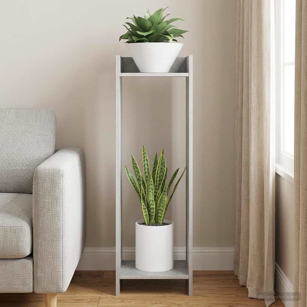 Plant Stand Concrete Grey 30 x 30 x 100 cm Engineered Wood