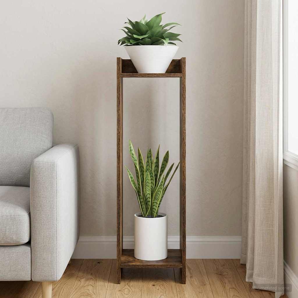 Plant Stand Smoked Oak 30 x 30 x 100 cm Engineered Wood