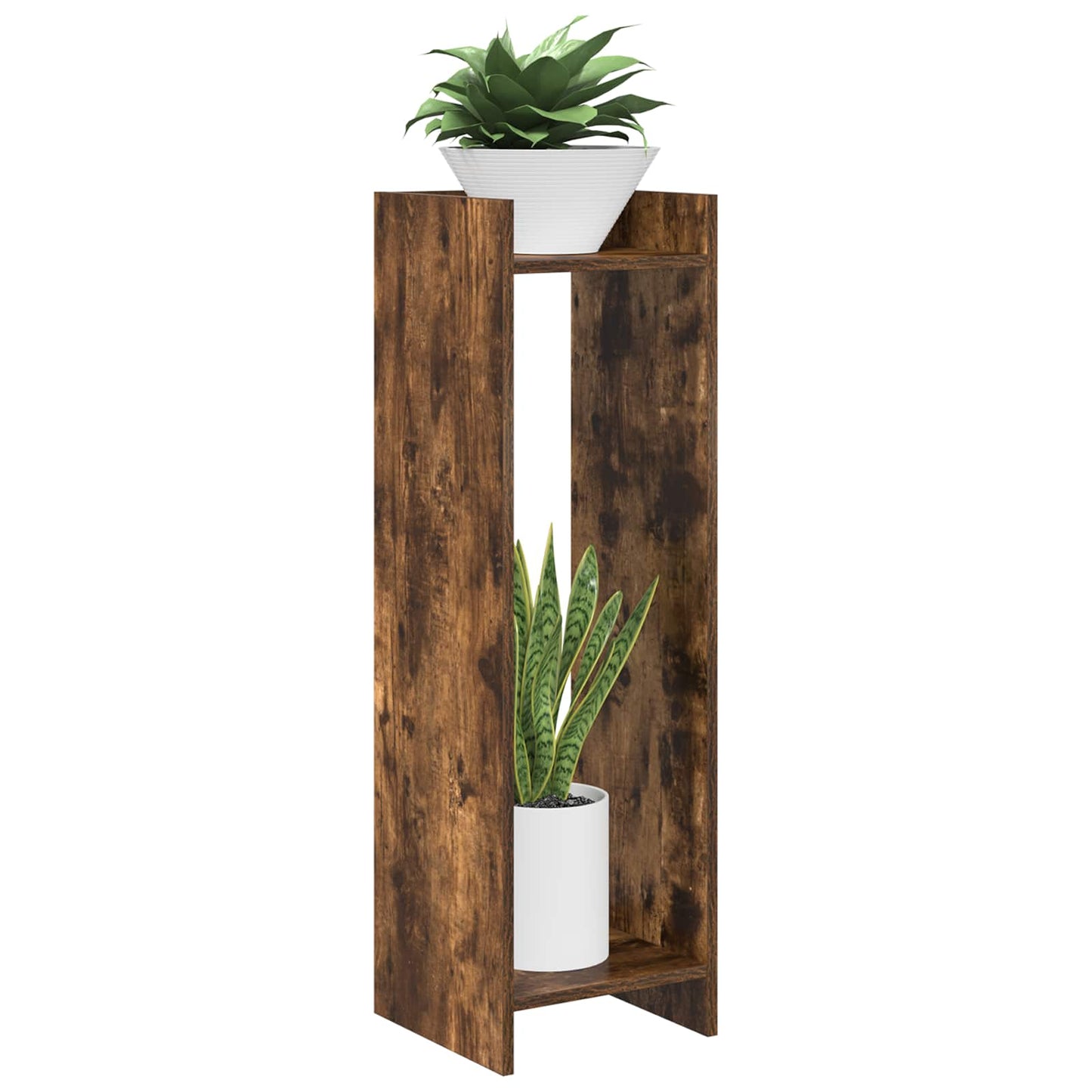 Plant Stand Smoked Oak 30 x 30 x 100 cm Engineered Wood