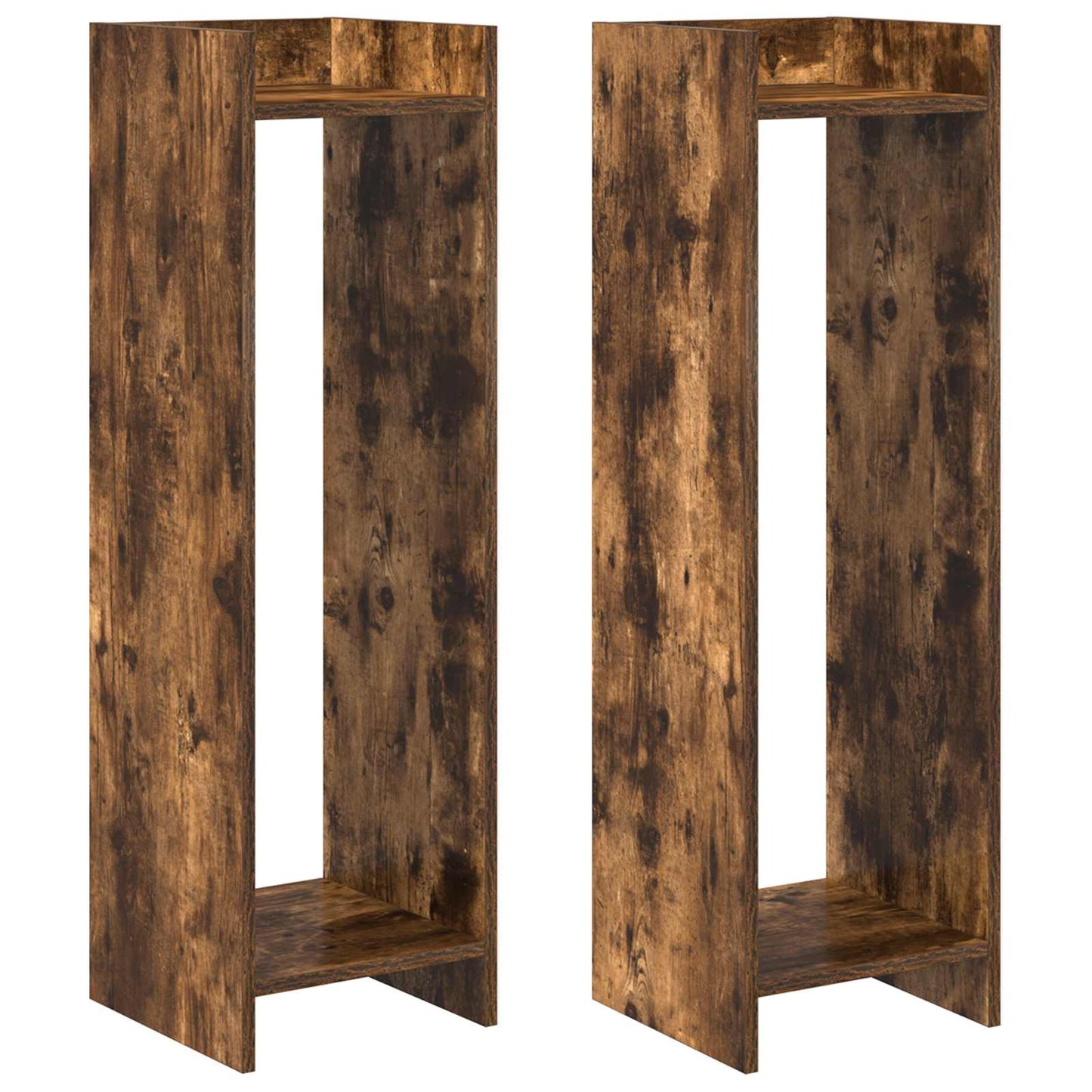 Plant Stand 2 pcs Smoked Oak 30 x 30 x 100 cm Engineered Wood