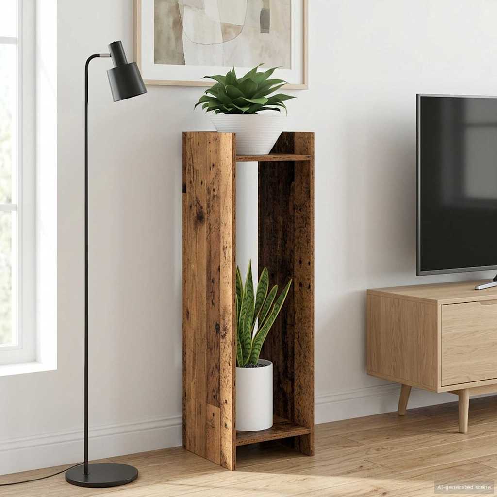 Plant Stand Old Wood 30 x 30 x 100 cm Engineered Wood
