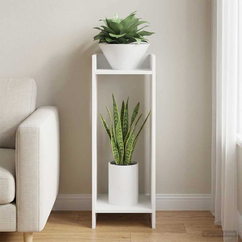 Plant Stand White 30 x 30 x 80 cm Engineered Wood