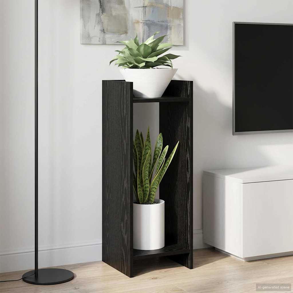 Plant Stand 2 pcs Black Oak 30 x 30 x 80 cm Engineered Wood