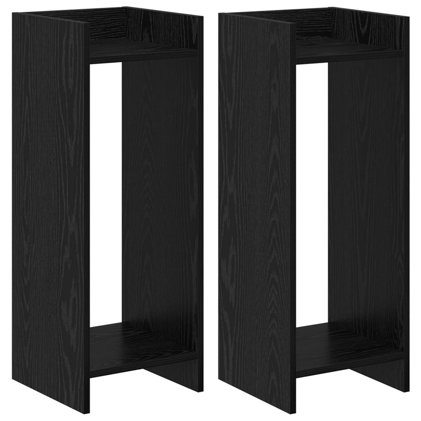 Plant Stand 2 pcs Black Oak 30 x 30 x 80 cm Engineered Wood