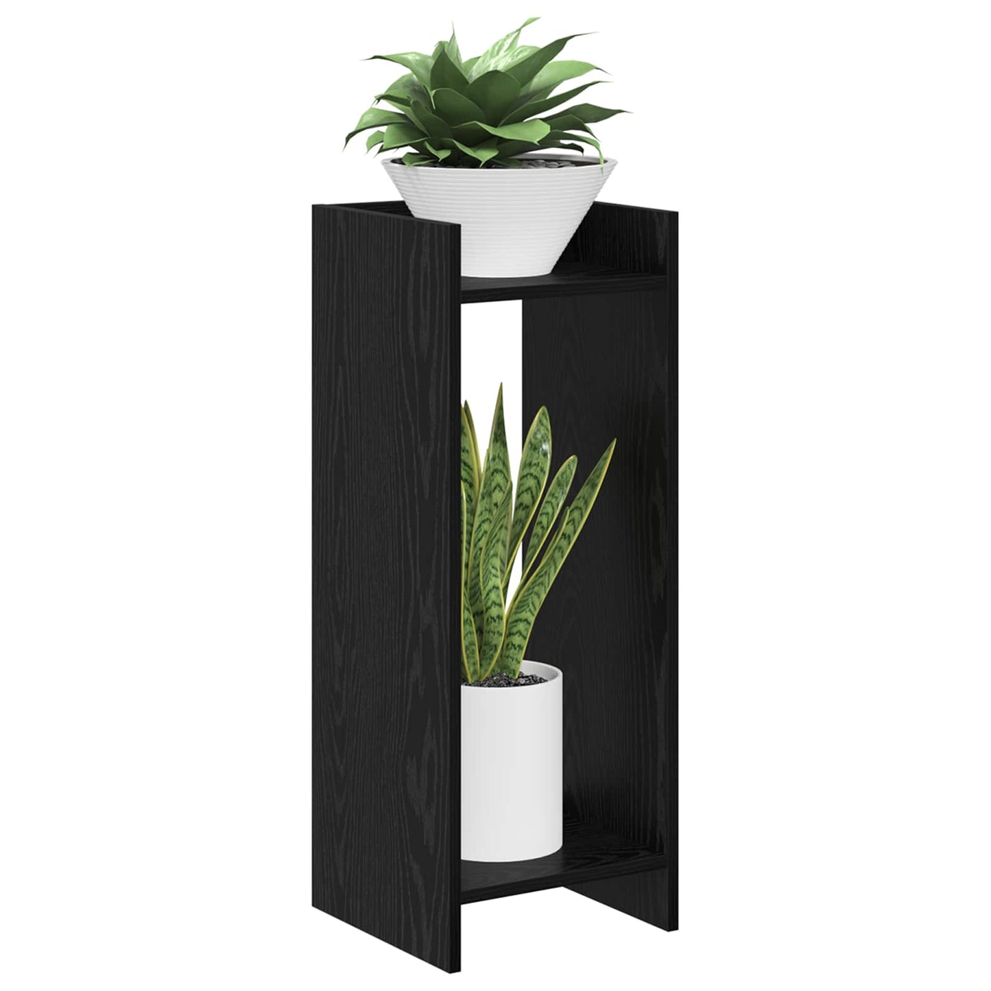 Plant Stand 2 pcs Black Oak 30 x 30 x 80 cm Engineered Wood