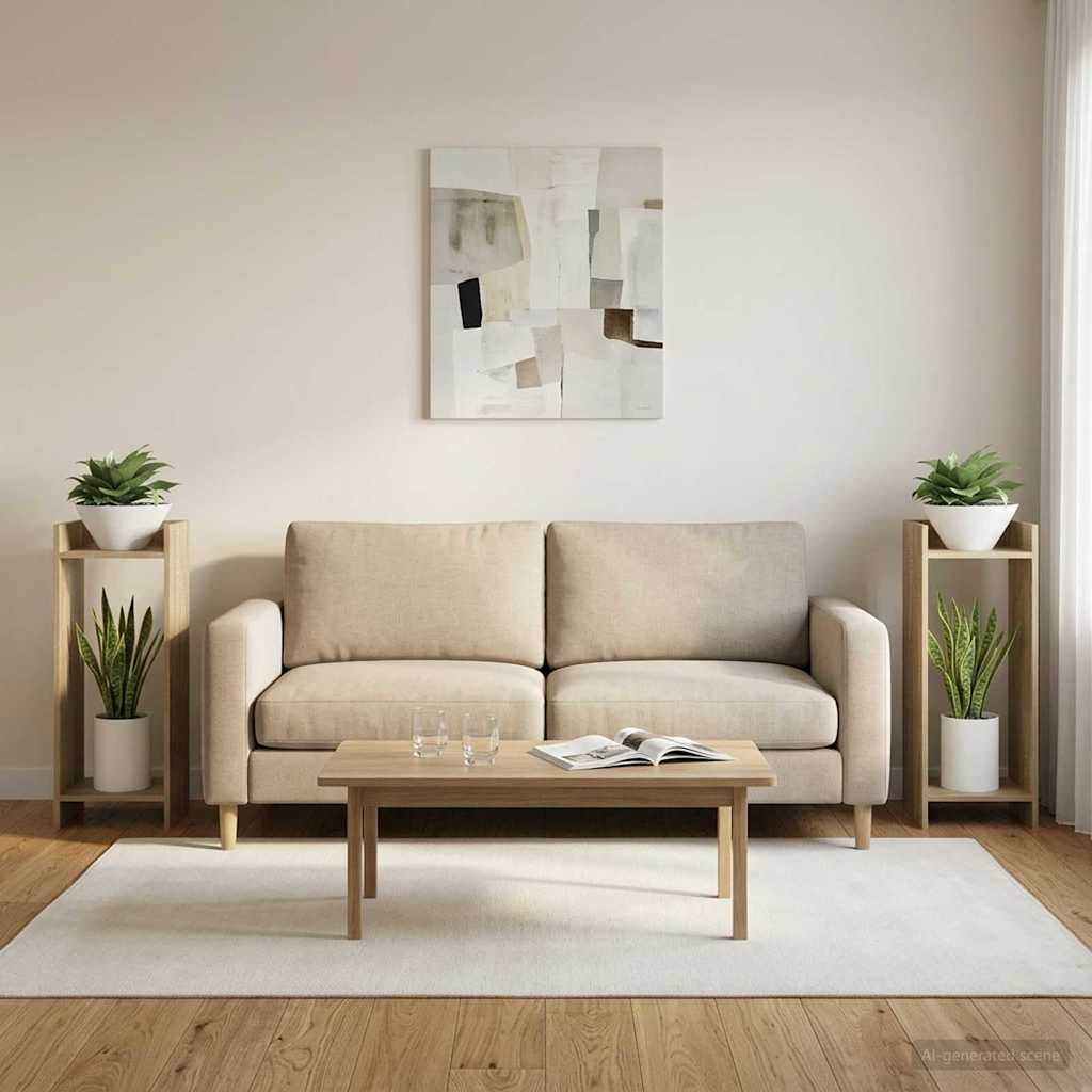 Plant Stand 2 pcs Sonoma Oak 30 x 30 x 80 cm Engineered Wood