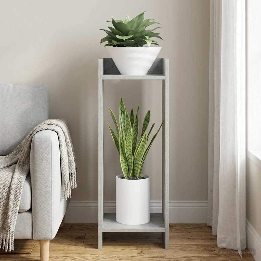 Plant Stand Concrete Grey 30 x 30 x 80 cm Engineered Wood