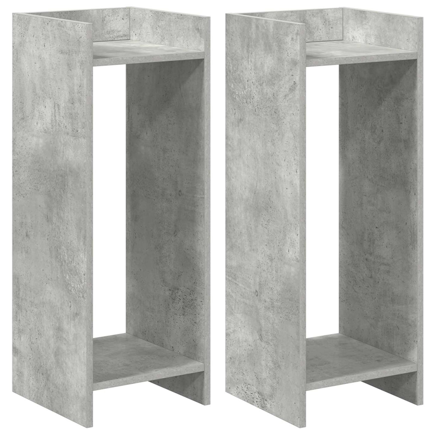 Plant Stand 2 pcs Concrete Grey 30 x 30 x 80 cm Engineered Wood