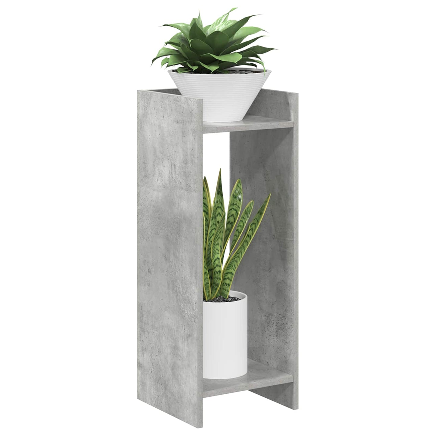 Plant Stand 2 pcs Concrete Grey 30 x 30 x 80 cm Engineered Wood