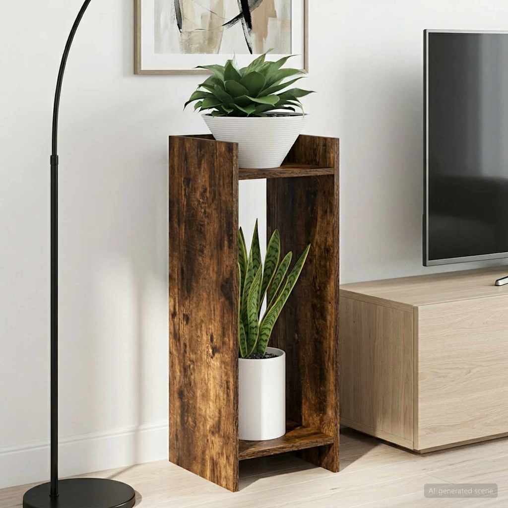Plant Stand Smoked Oak 30 x 30 x 80 cm Engineered Wood