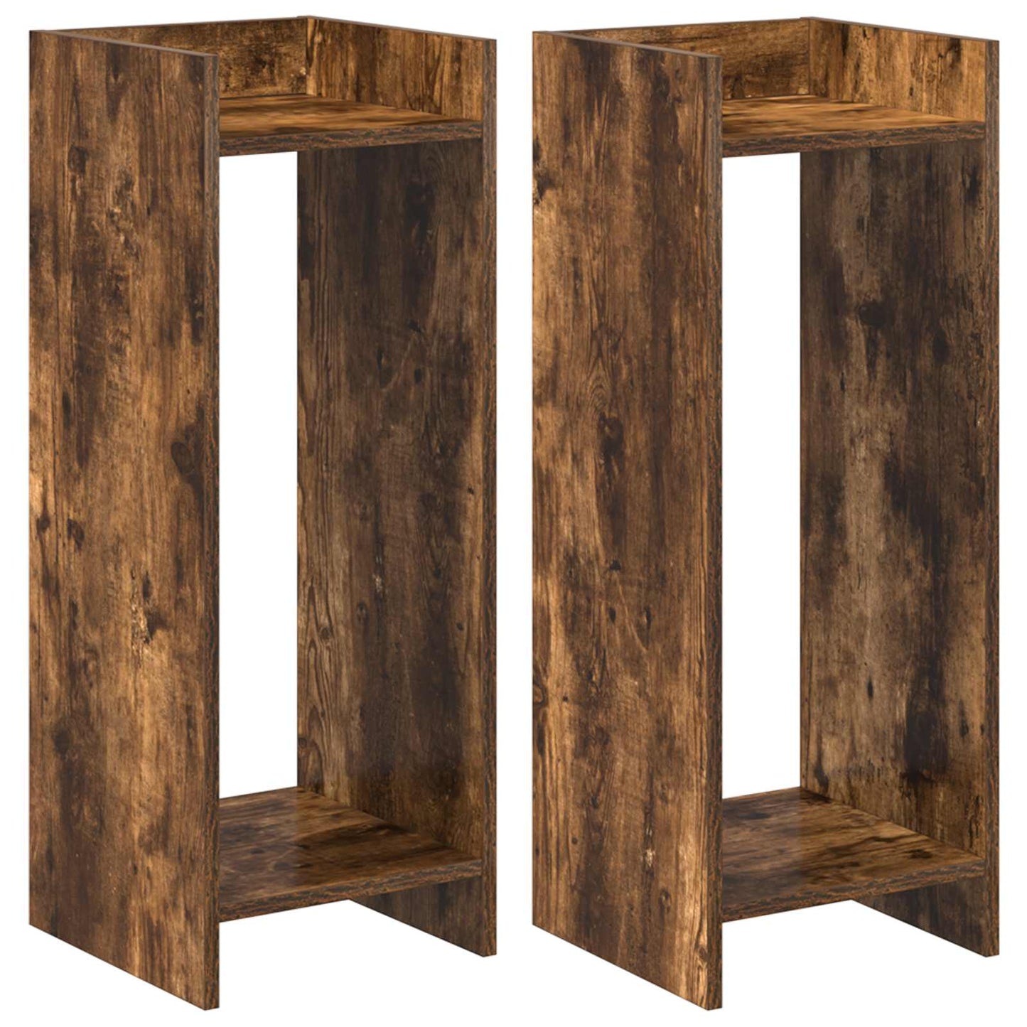 Plant Stand 2 pcs Smoked Oak 30 x 30 x 80 cm Engineered Wood