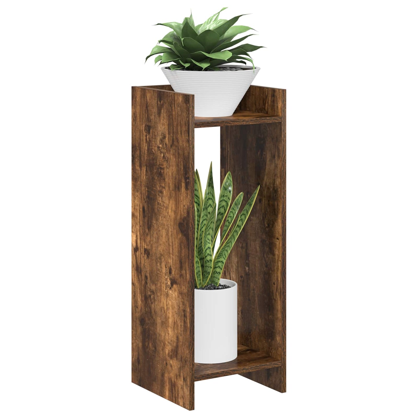 Plant Stand 2 pcs Smoked Oak 30 x 30 x 80 cm Engineered Wood