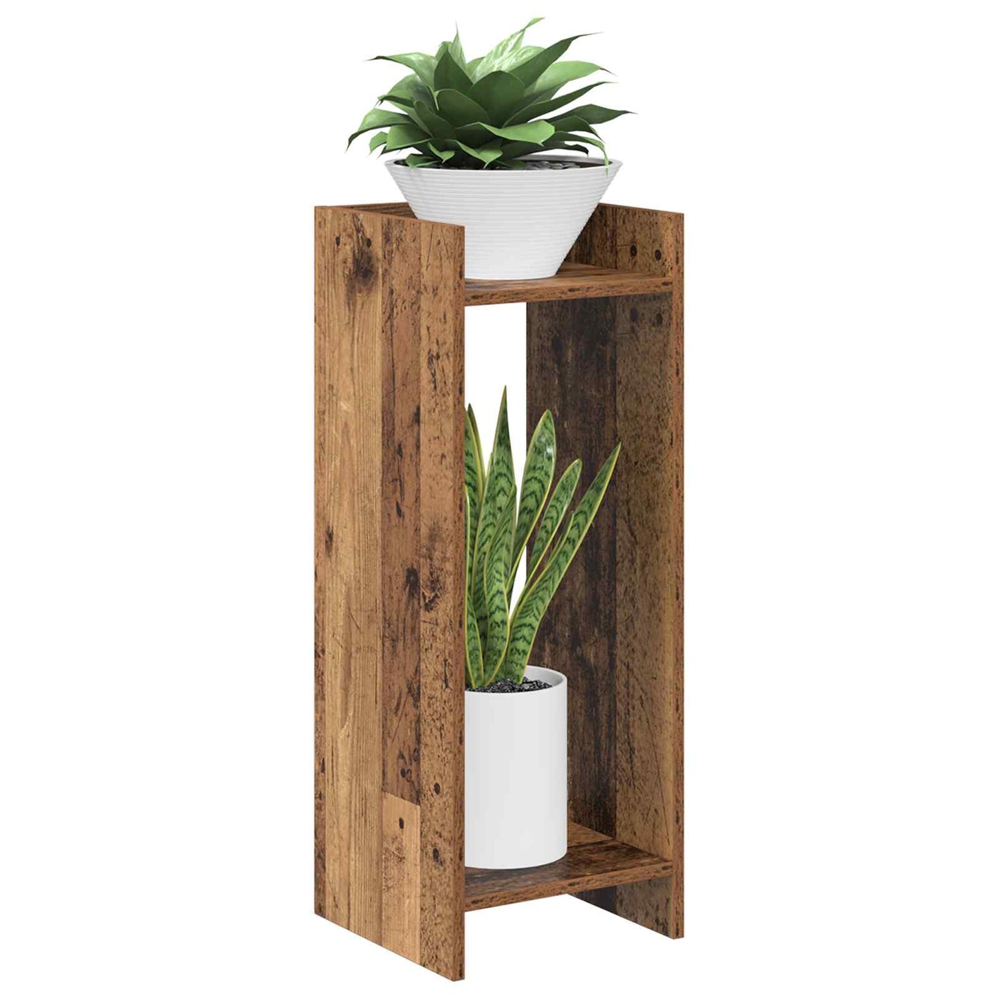 Plant Stand 2 pcs Old Wood 30 x 30 x 80 cm Engineered Wood