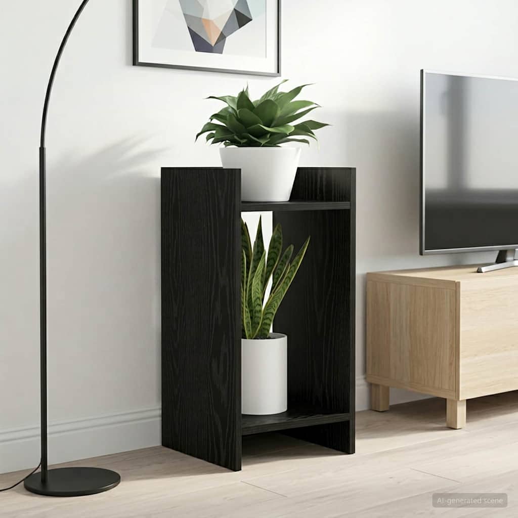 Plant Stand Black Oak 30 x 30 x 60 cm Engineered Wood