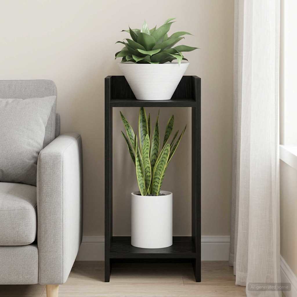 Plant Stand Black Oak 30 x 30 x 60 cm Engineered Wood