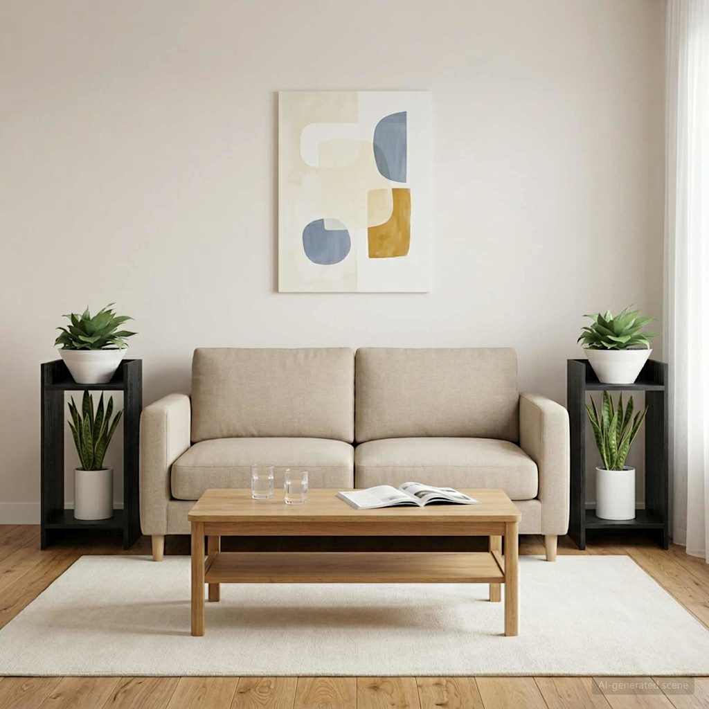 Plant Stand Black Oak 30 x 30 x 60 cm Engineered Wood