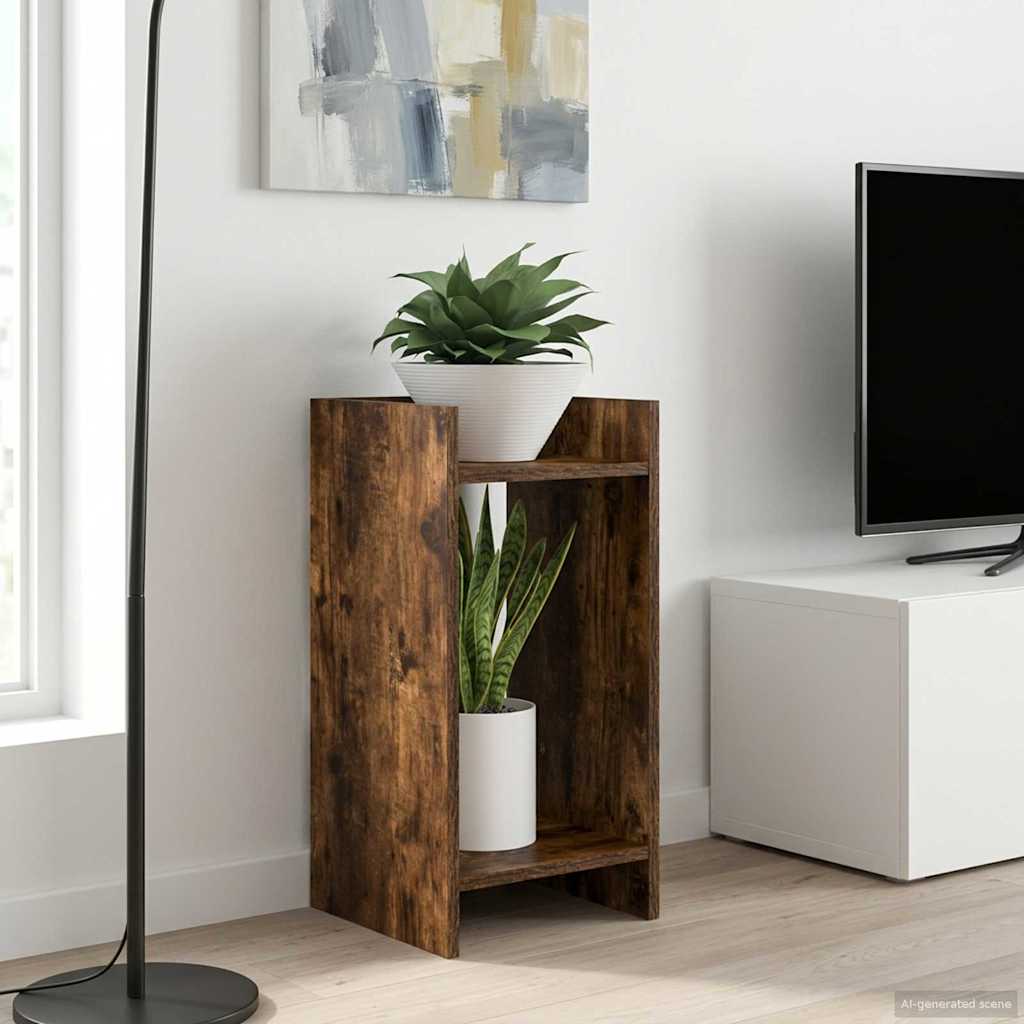 Plant Stand Smoked Oak 30 x 30 x 60 cm Engineered Wood