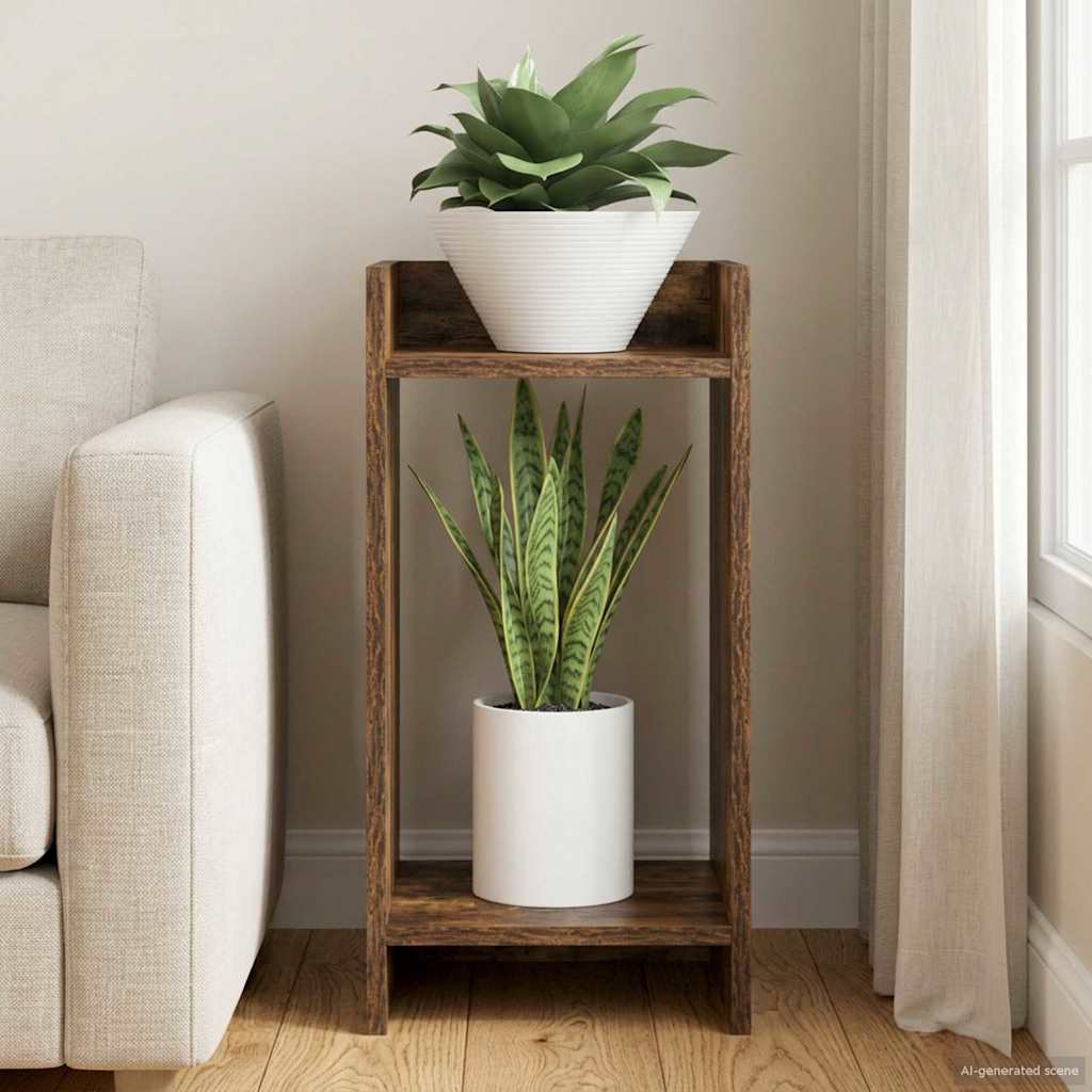 Plant Stand Smoked Oak 30 x 30 x 60 cm Engineered Wood