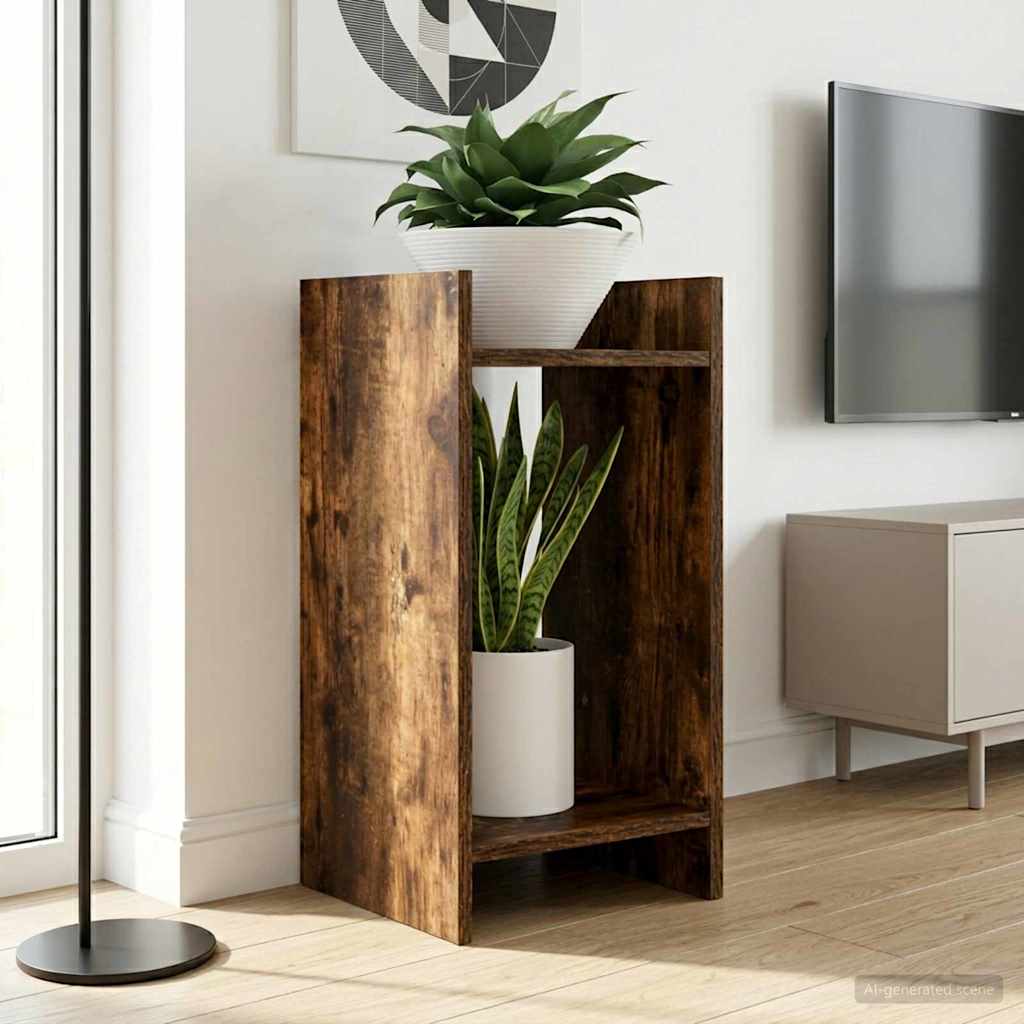 Plant Stand 2 pcs Smoked Oak 30 x 30 x 60 cm Engineered Wood