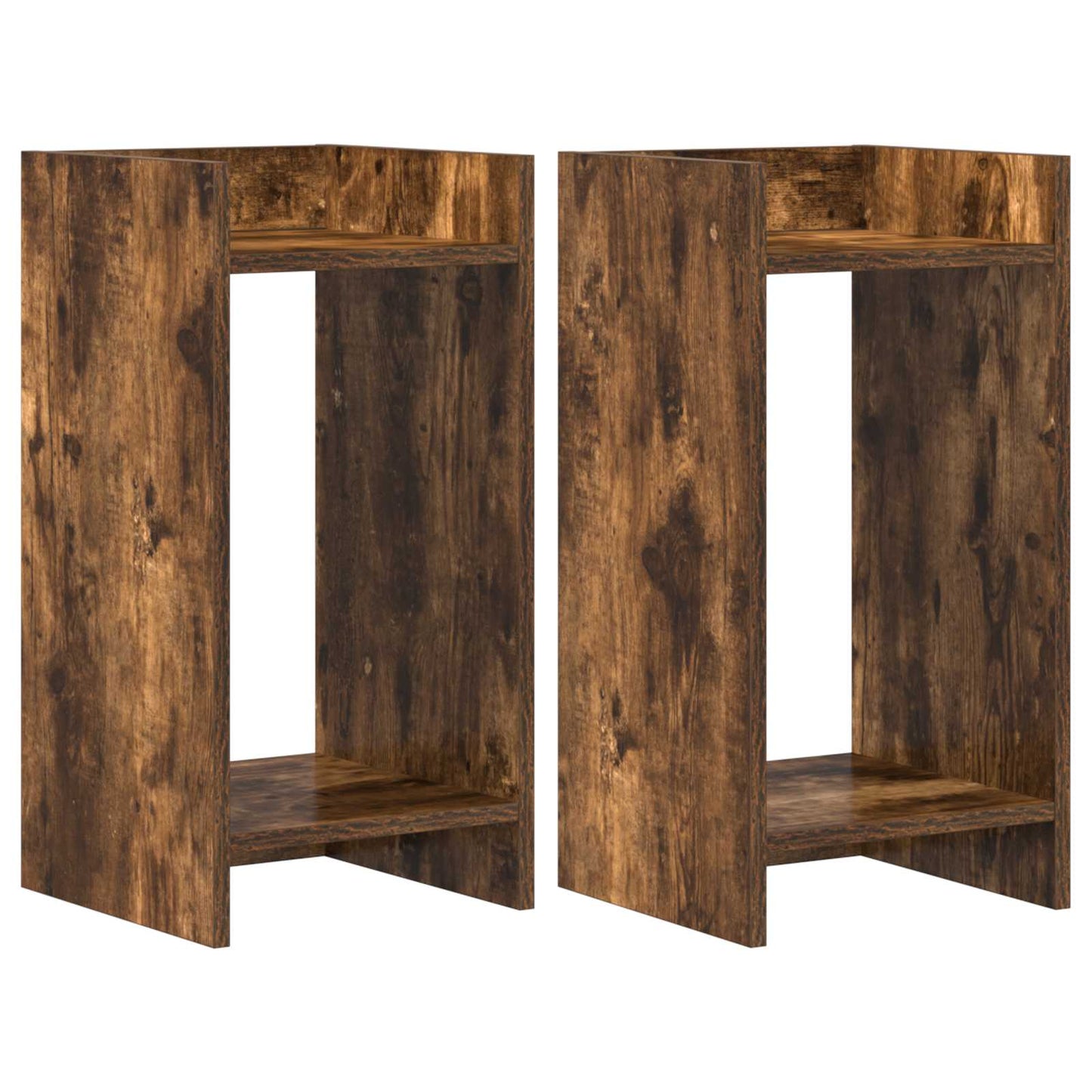 Plant Stand 2 pcs Smoked Oak 30 x 30 x 60 cm Engineered Wood