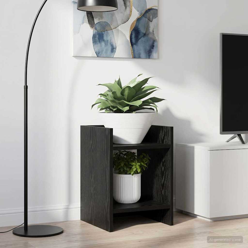 Plant Stand Black Oak 30 x 30 x 40 cm Engineered Wood