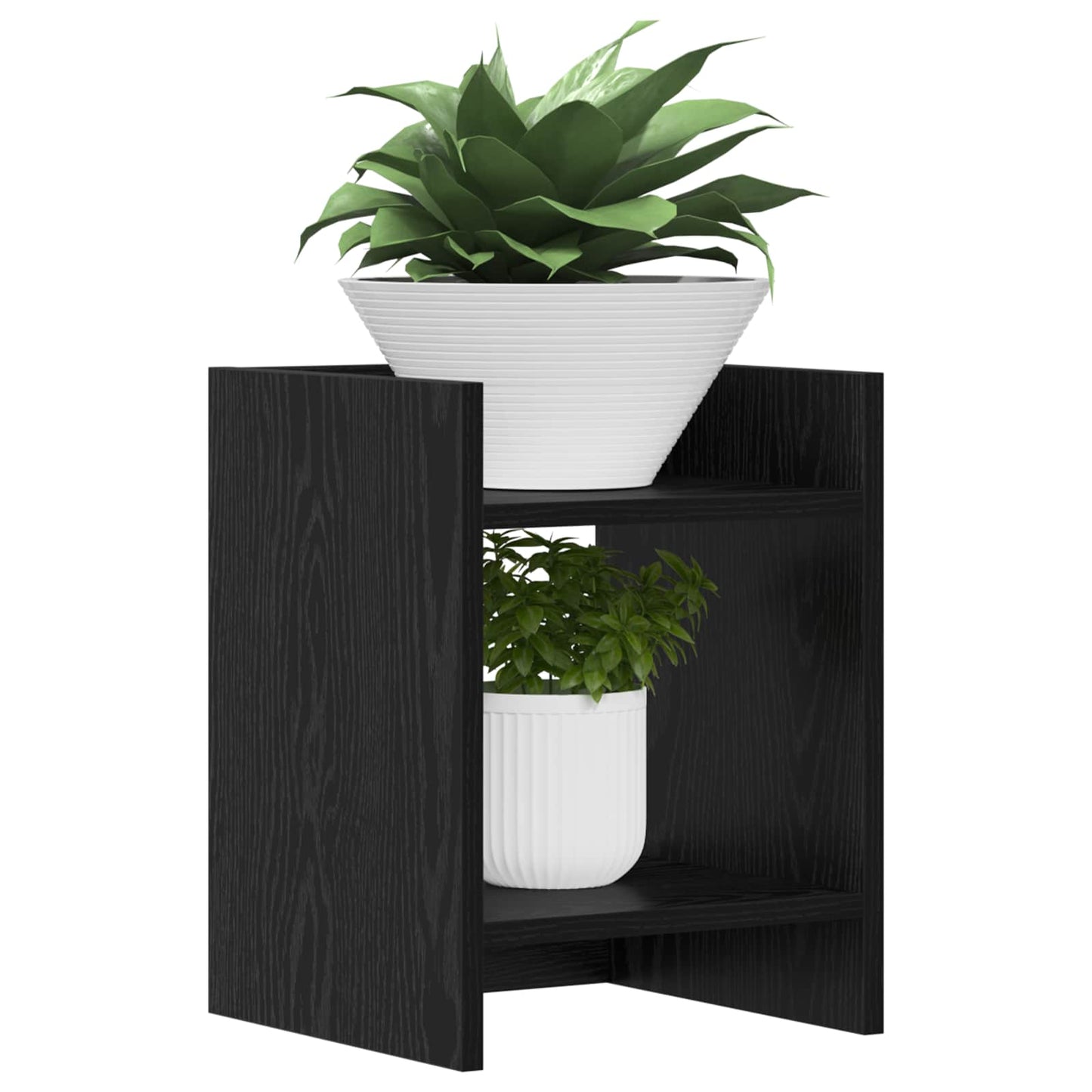 Plant Stand Black Oak 30 x 30 x 40 cm Engineered Wood