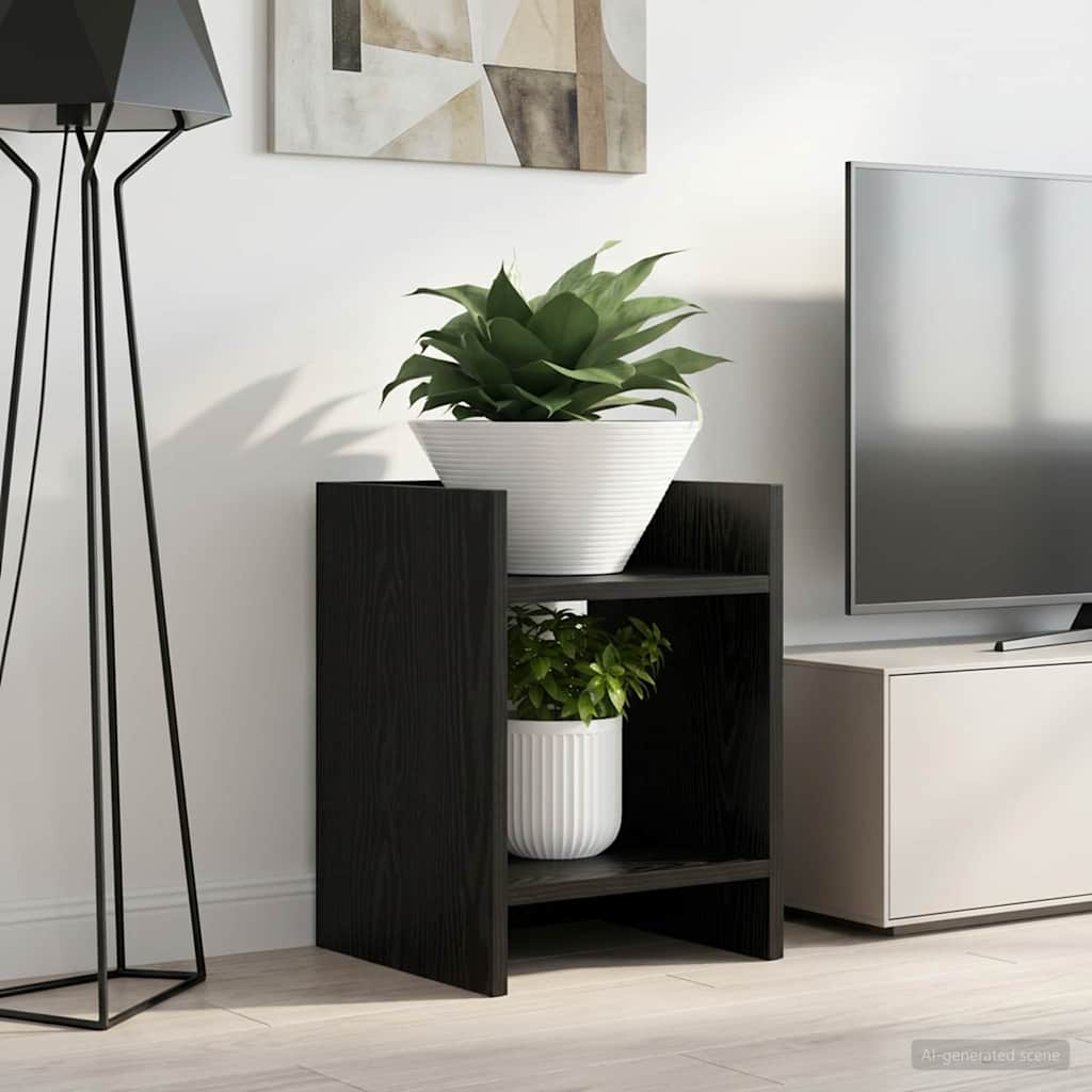Plant Stand 2 pcs Black Oak 30 x 30 x 40 cm Engineered Wood