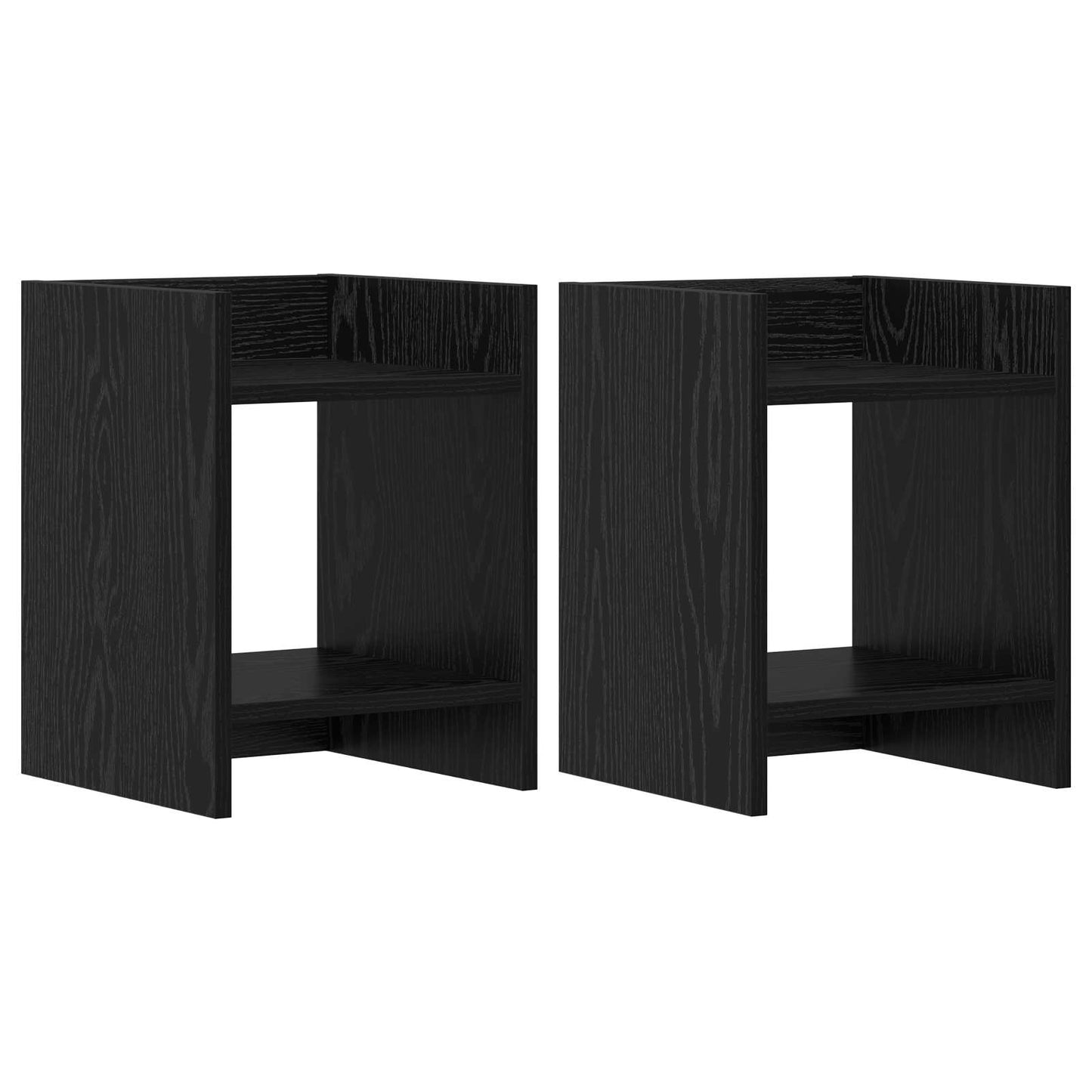 Plant Stand 2 pcs Black Oak 30 x 30 x 40 cm Engineered Wood