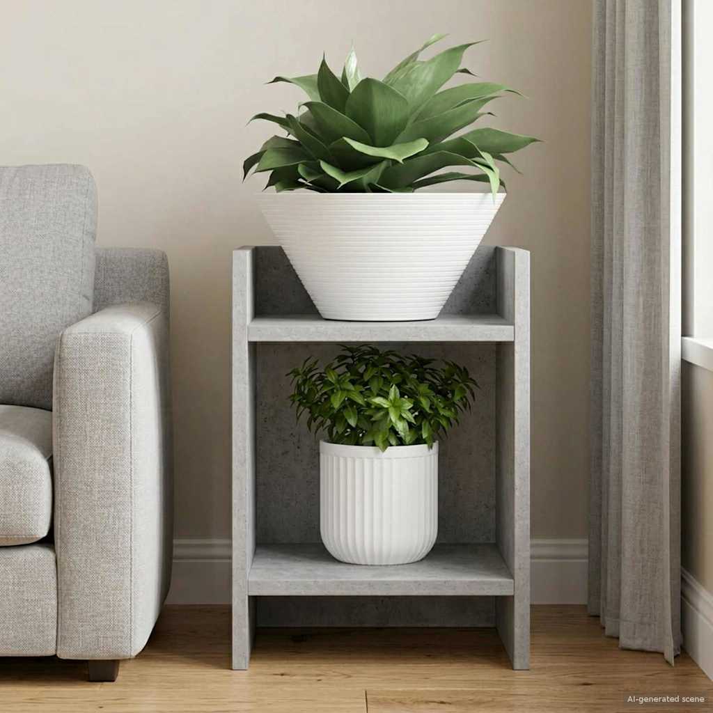 Plant Stand Concrete Grey 30 x 30 x 40 cm Engineered Wood