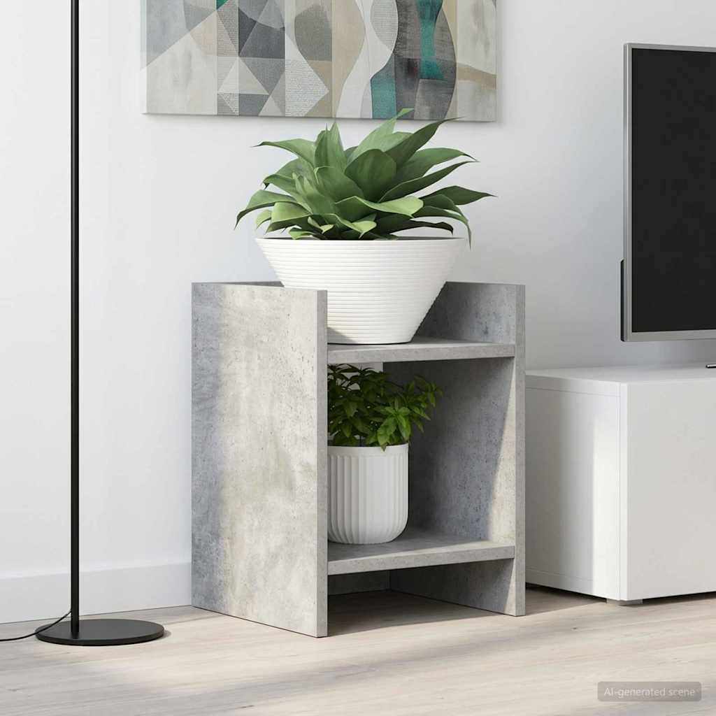 Plant Stand 2 pcs Concrete Grey 30 x 30 x 40 cm Engineered Wood
