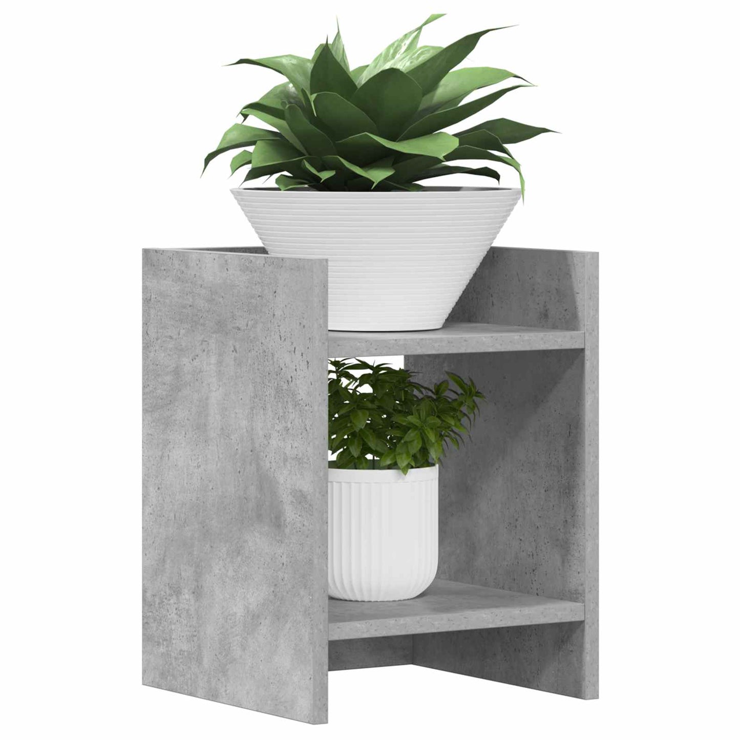 Plant Stand 2 pcs Concrete Grey 30 x 30 x 40 cm Engineered Wood